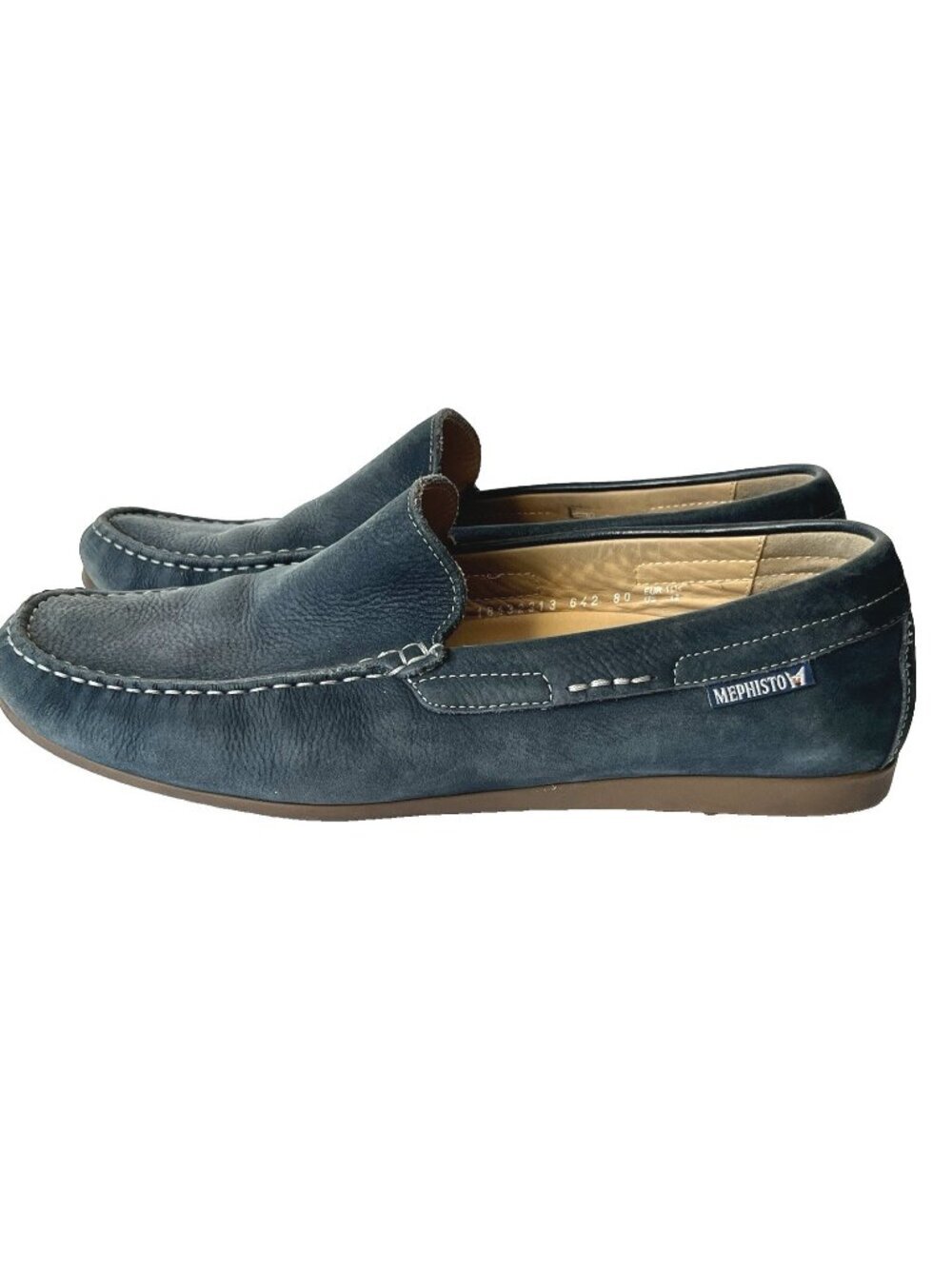 Mephisto Algoras Cool-Air Driving Loafer Mens 12 Moccasins Blue Suede Leather